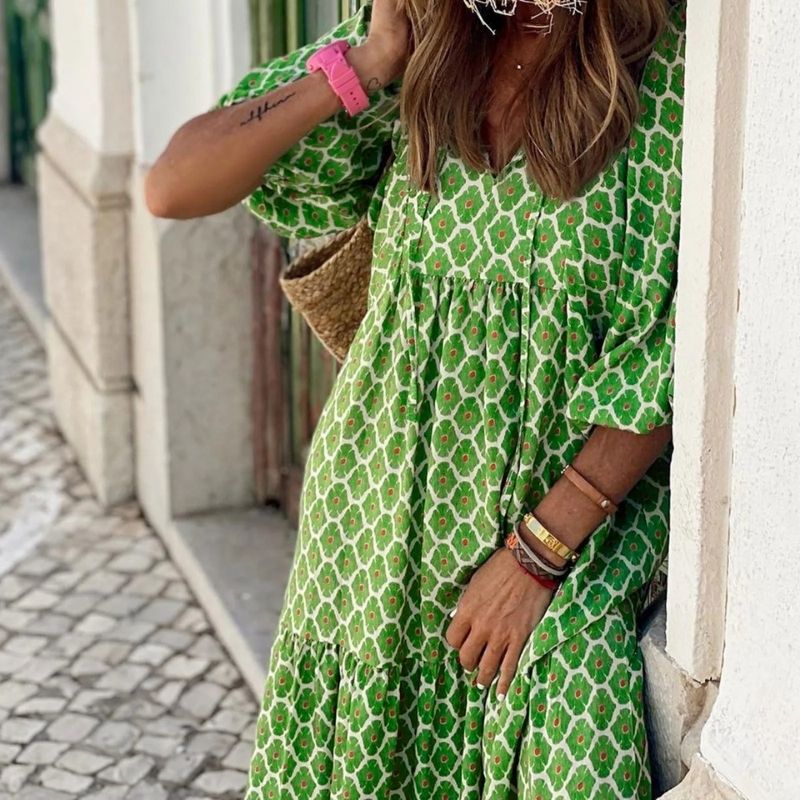 Isla | Printed Boho Maxi Dress