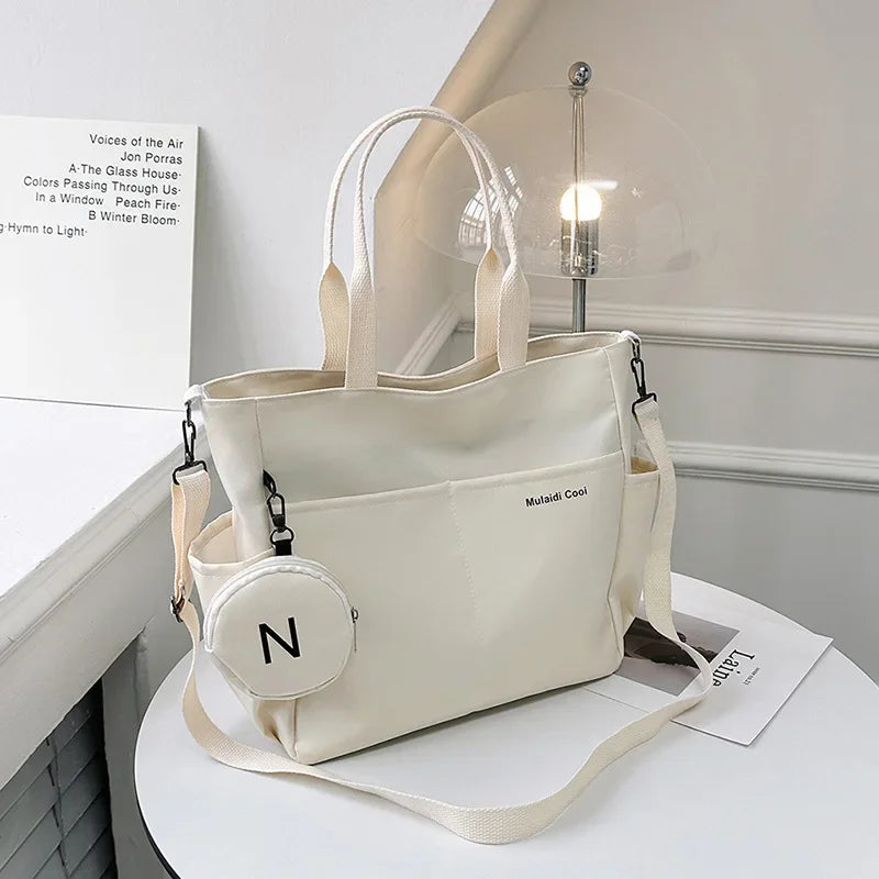 Canvas Tote Bag – Versatile Shoulder & Crossbody Handbag for Women | Functional Everyday Bag"