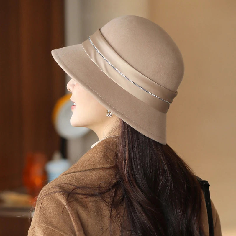 Aurelle — 100% Wool Felt Basin Hat