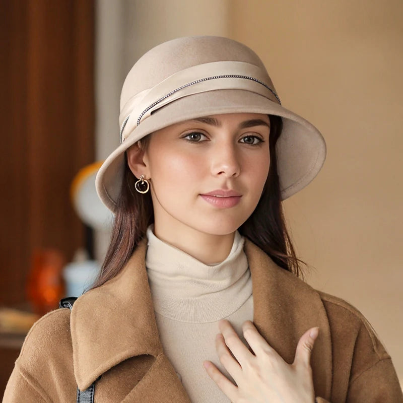 Aurelle — 100% Wool Felt Basin Hat