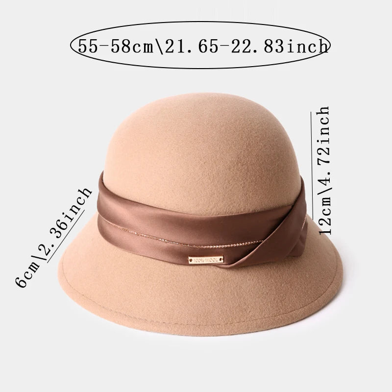 Aurelle — 100% Wool Felt Basin Hat