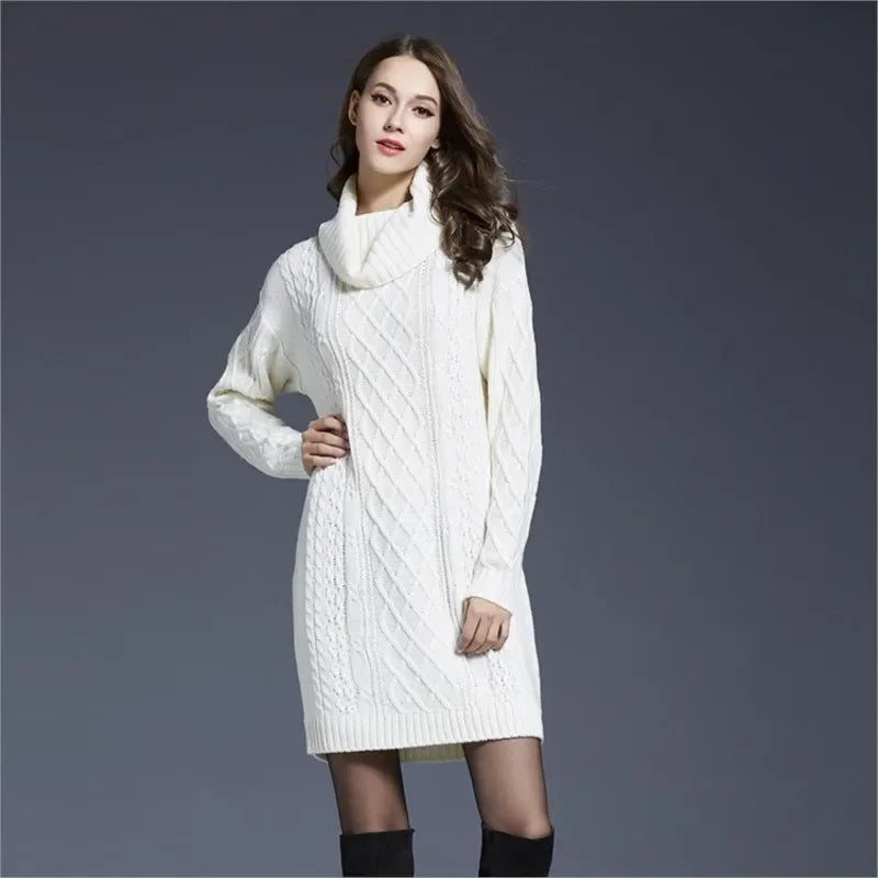 Greystone — Cable Cowl-Neck Sweater Dress
