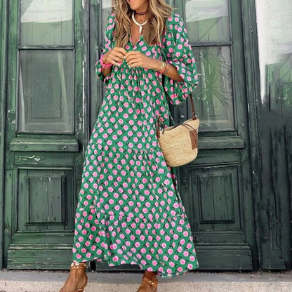 Isla | Printed Boho Maxi Dress