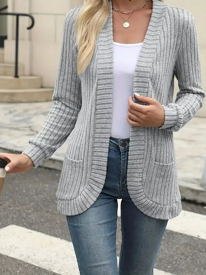Harper | Ribbed Open-Front Cardigan