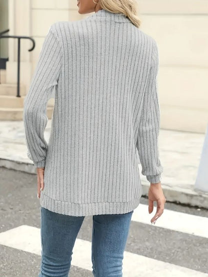 Harper | Ribbed Open-Front Cardigan