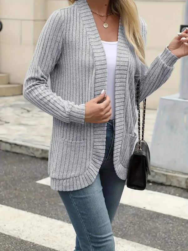 Harper | Ribbed Open-Front Cardigan