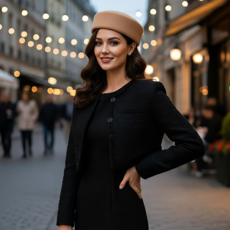 Colette — 100% Wool Felt Pillbox Hat