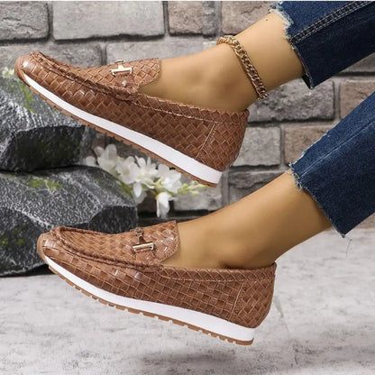 Women’s Faux-Leather Woven Loafers