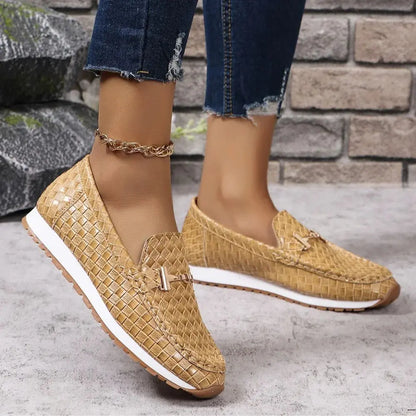 Women’s Faux-Leather Woven Loafers