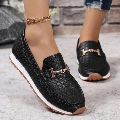 Women’s Faux-Leather Woven Loafers