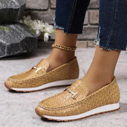 Women’s Faux-Leather Woven Loafers