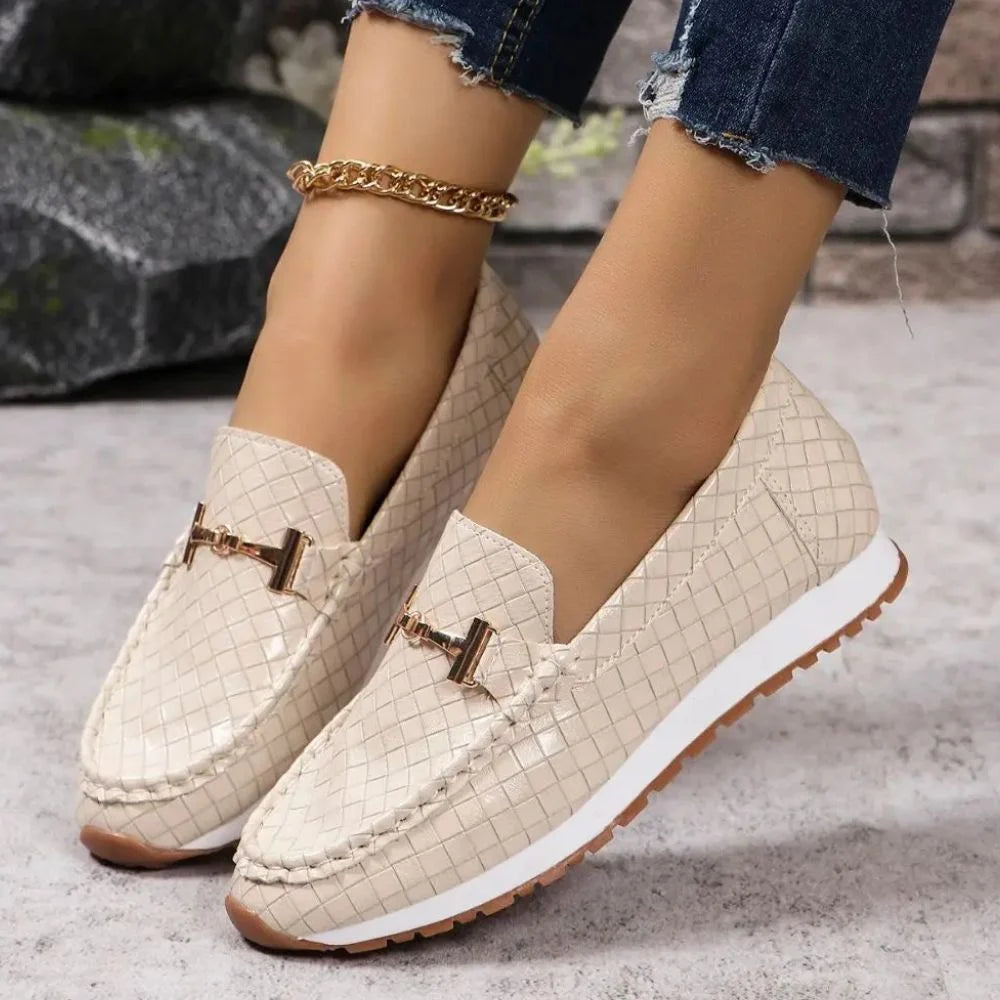 Women’s Faux-Leather Woven Loafers