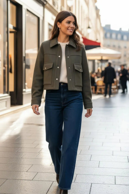 Maison Edit | Wool-Blend Cropped Jacket