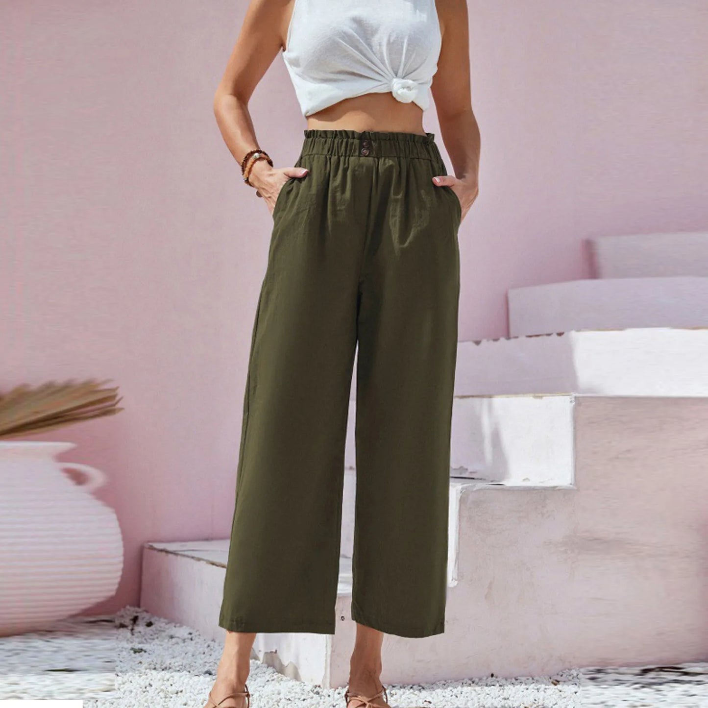 High-Waisted Wide Leg Pants