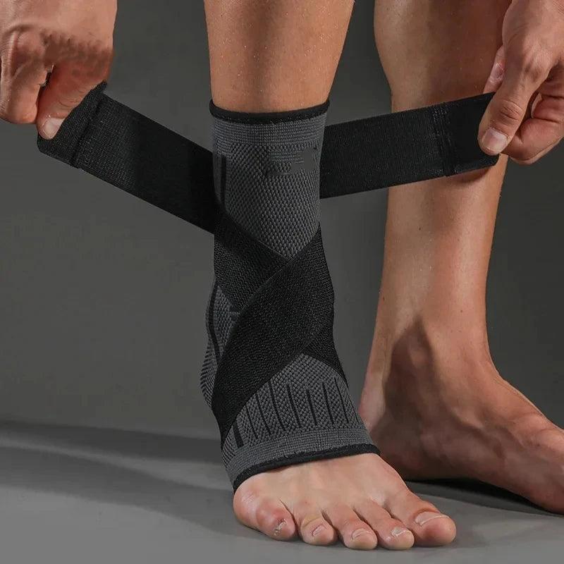 Pressurized Ankle Support with Elastic Strap - Breathable & Adjustable for Sports - Solaced Living