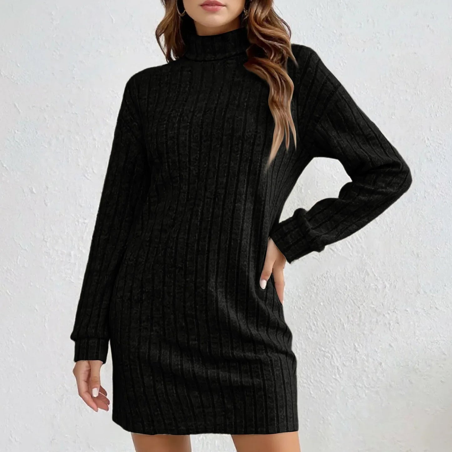 Langley Weekender — Cozy Turtleneck Knit Dress