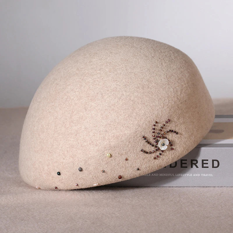Bordeaux Hand-Felt Wool Beret
