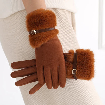 Luxe Buckle-Cuff Gloves