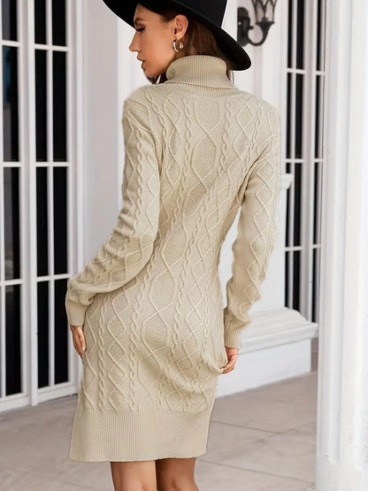 Kingsford - Cable Turtleneck Knit Dress