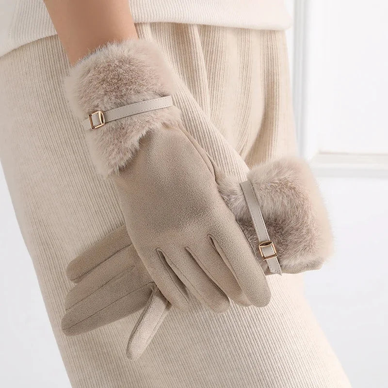 Luxe Buckle-Cuff Gloves