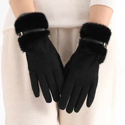 Luxe Buckle-Cuff Gloves