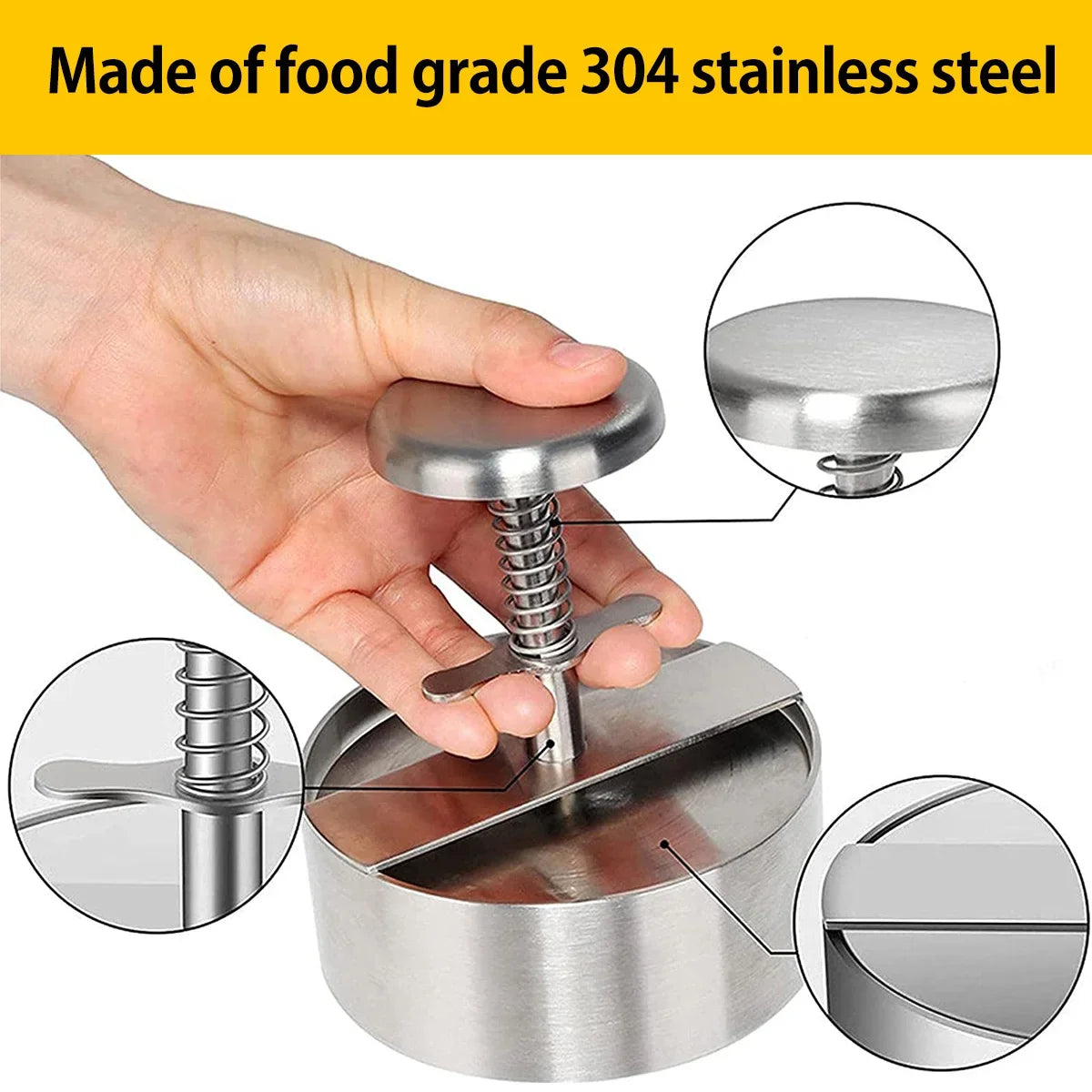 Press Pro 304 Stainless Steel Burger Press / Meat Pattie Maker