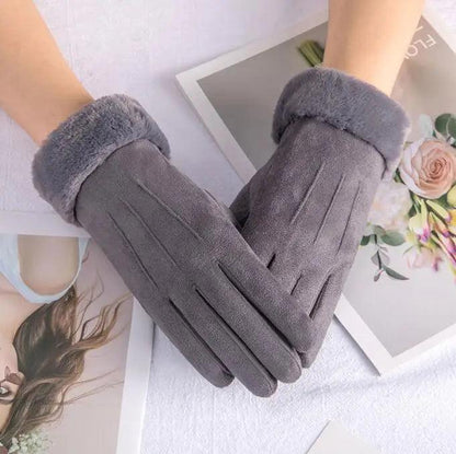 Women Thick Plush Autumn Gloves - Solaced Living