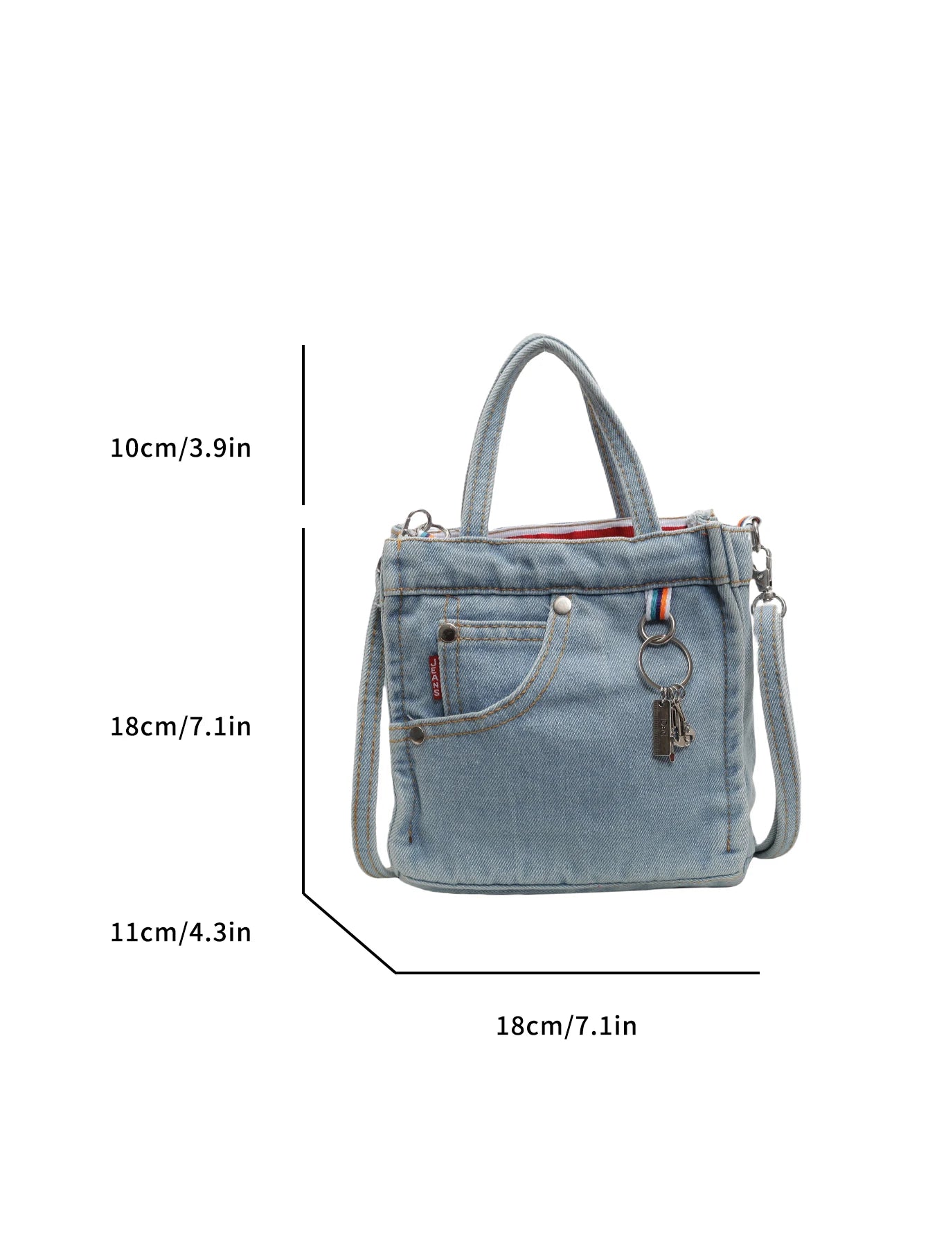 Vintage Denim Crossbody Tote Bag – Casual Shoulder Handbag for Women