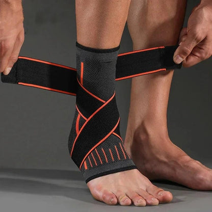 Pressurized Ankle Support with Elastic Strap - Breathable & Adjustable for Sports - Solaced Living