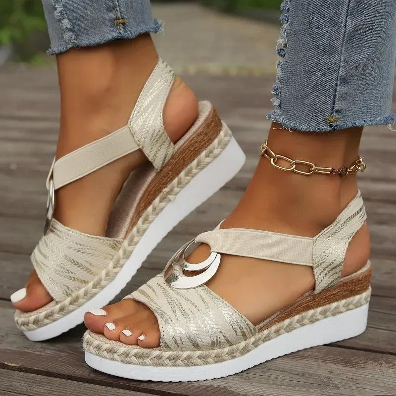 Gladiator Wedge Sandals - Solaced Living