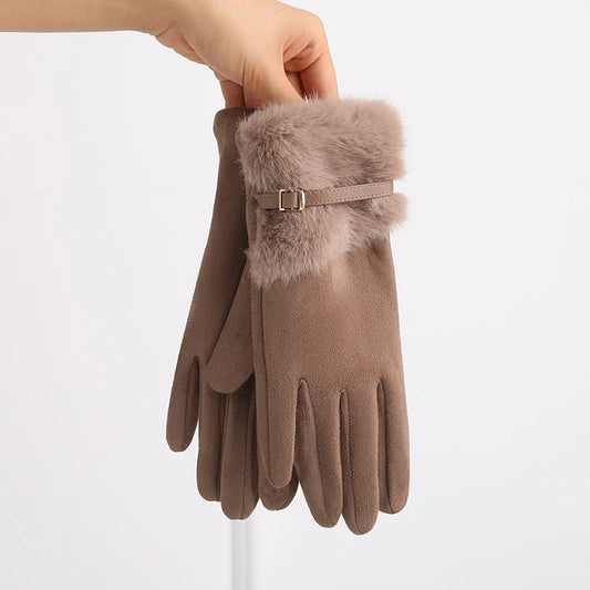 Luxe Buckle-Cuff Gloves