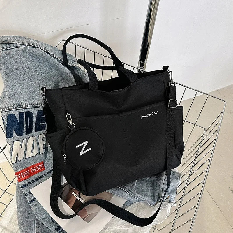Canvas Tote Bag – Versatile Shoulder & Crossbody Handbag for Women | Functional Everyday Bag"