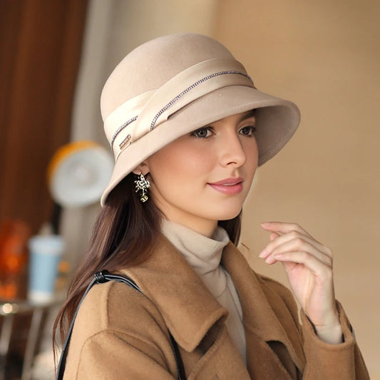 Aurelle — 100% Wool Felt Basin Hat