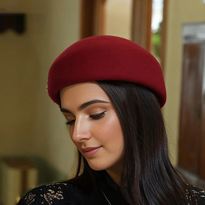 Bordeaux Hand-Felt Wool Beret