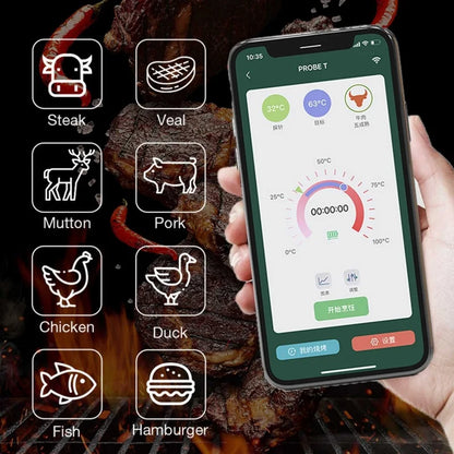 Smart Bluetooth Meat Thermometer – Wireless Digital Kitchen Probe