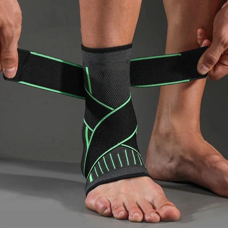 Pressurized Ankle Support with Elastic Strap - Breathable & Adjustable for Sports - Solaced Living