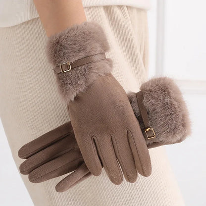Luxe Buckle-Cuff Gloves