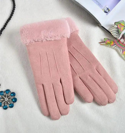 Women Thick Plush Autumn Gloves - Solaced Living