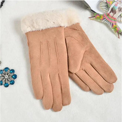 Women Thick Plush Autumn Gloves - Solaced Living