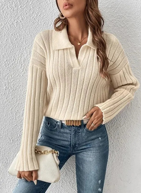 Avalon Ribbed Polo Sweater