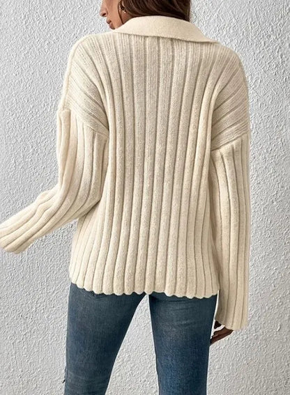 Avalon Ribbed Polo Sweater