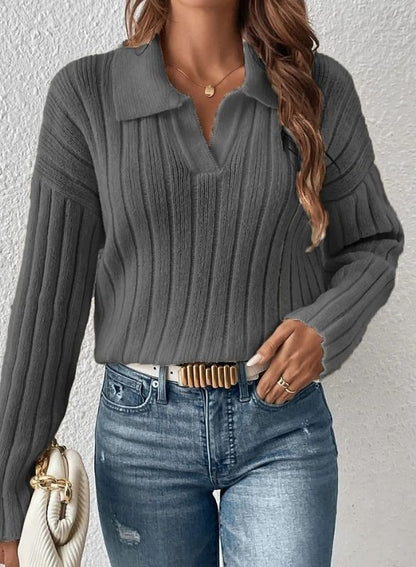 Avalon Ribbed Polo Sweater