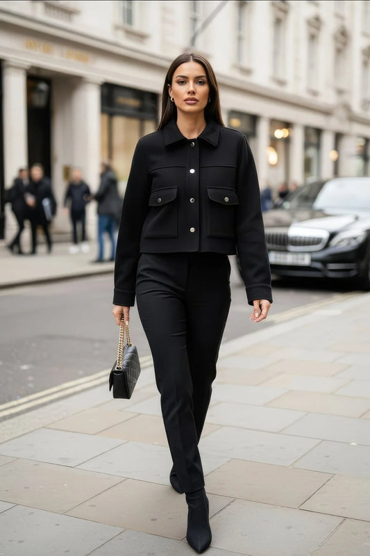 Maison Edit | Wool-Blend Cropped Jacket