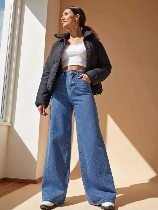 Skyline Cut | High-Waisted Wide-Leg Jeans