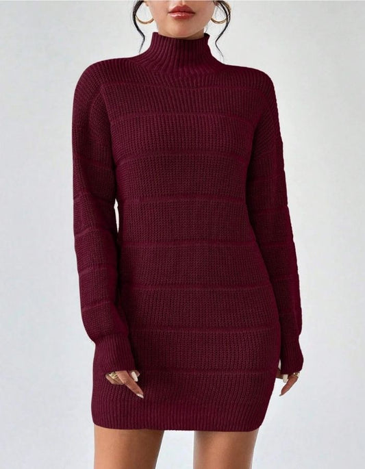 Hartwell Atelier — Ribbed Turtleneck Knit Dress