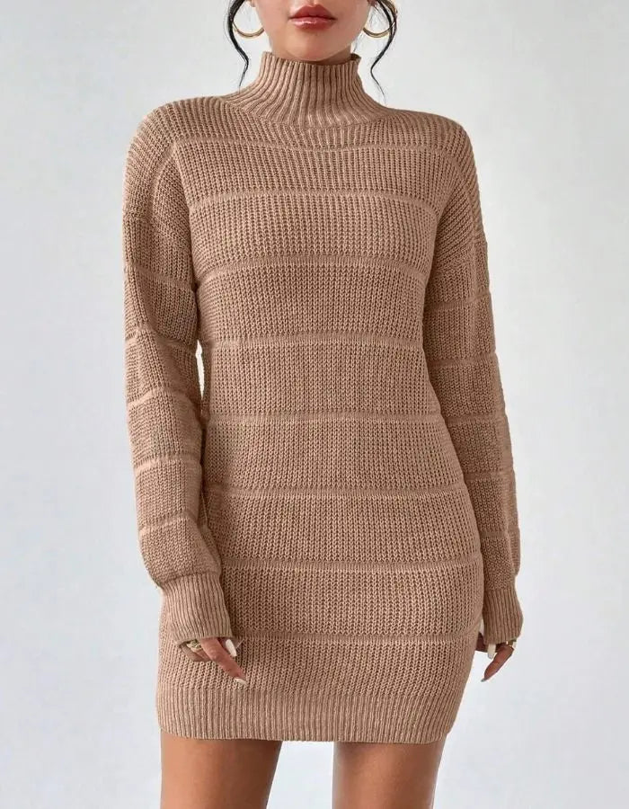 Hartwell Atelier — Ribbed Turtleneck Knit Dress