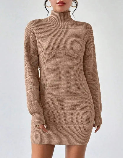 Hartwell Atelier — Ribbed Turtleneck Knit Dress