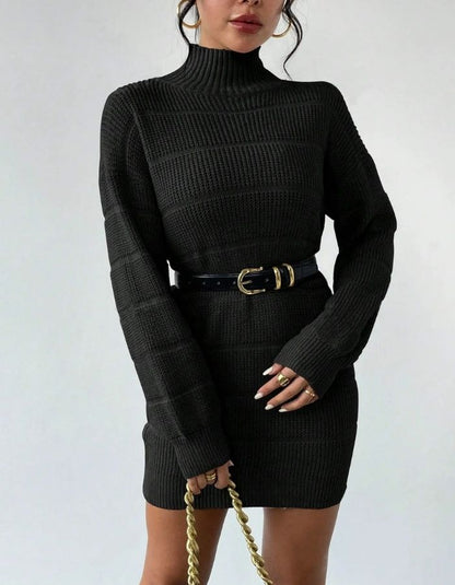 Hartwell Atelier — Ribbed Turtleneck Knit Dress