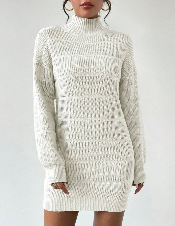 Hartwell Atelier — Ribbed Turtleneck Knit Dress