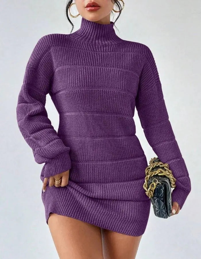 Hartwell Atelier — Ribbed Turtleneck Knit Dress